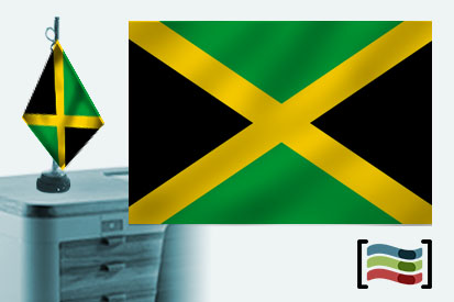 Bandera de Jamaica sobremesa bordada