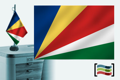 Bandera de Seychelles sobremesa bordada