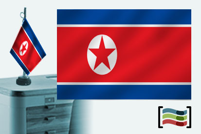 Bandera de Corea del Norte sobremesa bordada