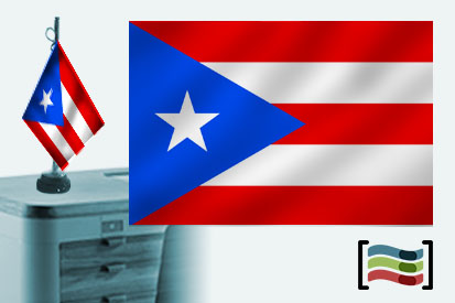 Bandera de Puerto Rico sobremesa bordada