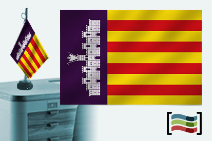 Bandera de Palma de Mallorca sobremesa bordada