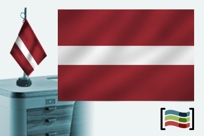 Bandera de Letonia sobremesa bordada