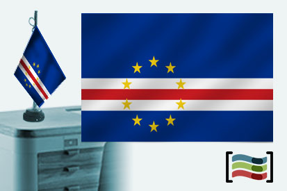 Bandera de Cabo Verde sobremesa bordada