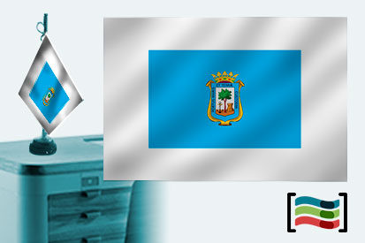 Bandera de Huelva sobremesa bordada