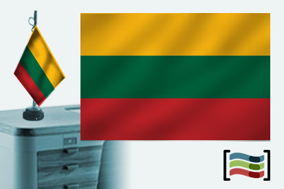 Bandera de Lituania sobremesa bordada
