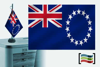 Bandera de Cook (islas) sobremesa bordada