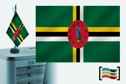Bandera de Dominica sobremesa bordada
