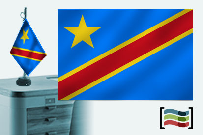 Bandera de República Democrática del Congo sobremesa bordada
