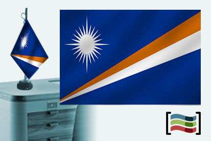 Bandera de Islas Marshall sobremesa bordada