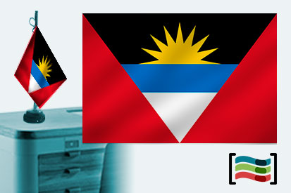 Bandera de Antigua y Barbuda sobremesa bordada