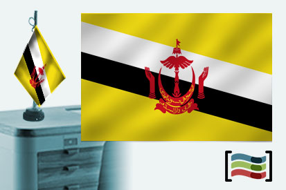 Bandera de Brunei sobremesa bordada