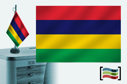 Bandera de Mauricio (islas) sobremesa bordada