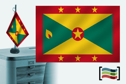 Bandera de Granada (país) sobremesa bordada