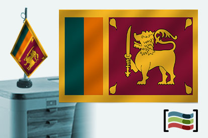 Bandera de Sri Lanka sobremesa bordada
