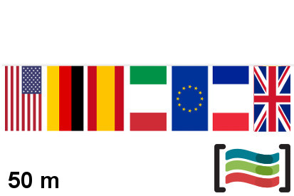 Banderines Países 50m de plástico