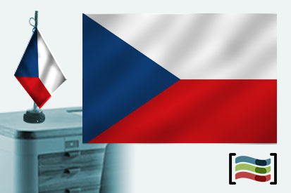 Bandera de República Checa sobremesa bordada