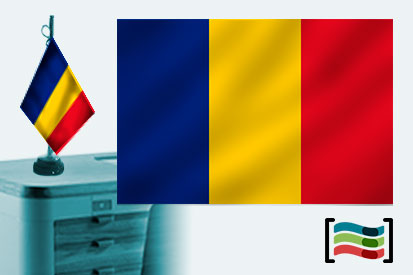 Bandera de Rumania sobremesa bordada