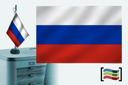 Bandera de Rusia sobremesa bordada