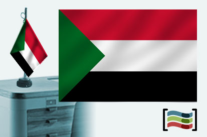 Bandera de Sudan sobremesa bordada