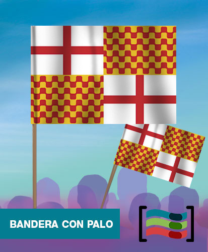 15 Banderas Tabarnia de mano con palo de Tela