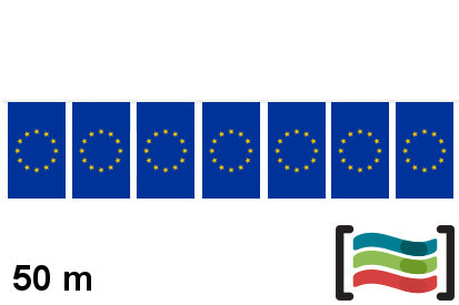 Banderines Unión Europea 50m de plástico