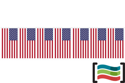 Banderines  Estados Unidos 50m de plástico