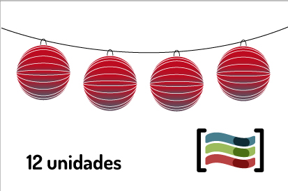 Farolillos rojos 12 unidades