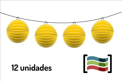 Farolillos amarillos 12 unidades