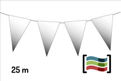 Banderines blancos 25m de plástico