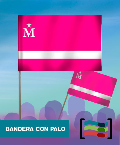 15 Banderas Moderdonia de mano con palo Tela