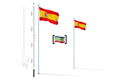 Mástil base suelo Acero (blanco)