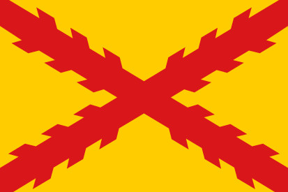 Bandera Raso Estampado Tercios Morados Viejos