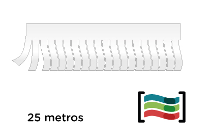 Tiras de flecos blanca