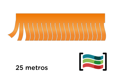 Tiras de flecos naranja