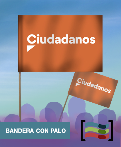 15 Banderas Ciudadanos de mano con palo de Tela