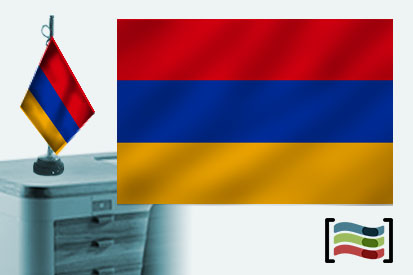 Bandera de Armenia sobremesa bordada