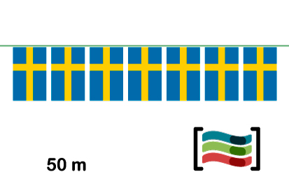 Banderines Suecia 50m de plástico