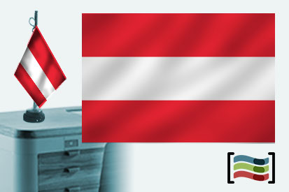 Bandera de Austria sobremesa bordada