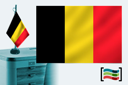 Bandera de Bélgica sobremesa bordada