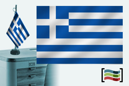 Bandera de Grecia sobremesa bordada