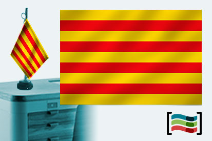 Bandera de Cataluña sobremesa bordada