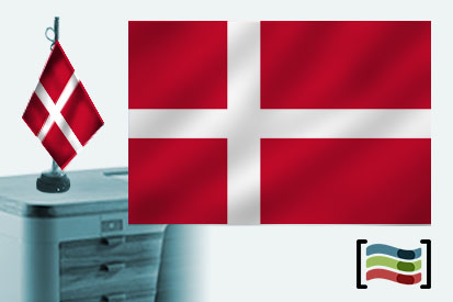 Bandera de Dinamarca sobremesa bordada