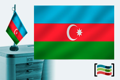 Bandera de Azerbaiyán sobremesa bordada