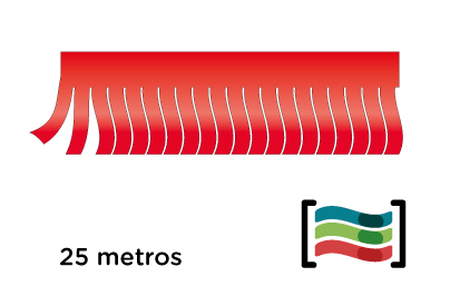Tiras de flecos rojos