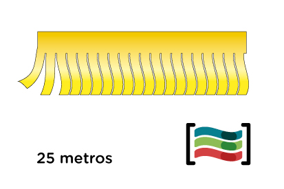 Tiras de flecos amarillos