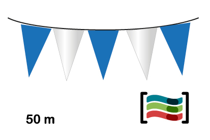 Banderines Azul y Blanco de plástico 50m