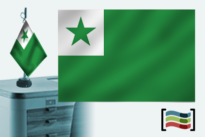 Bandera de Esperanto sobremesa bordada