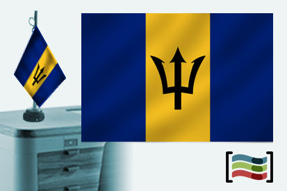 Bandera de Barbados sobremesa bordada
