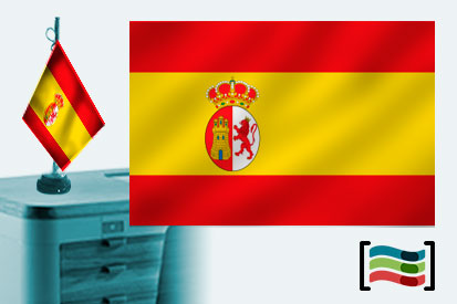 Bandera de España 1785 sobremesa bordada