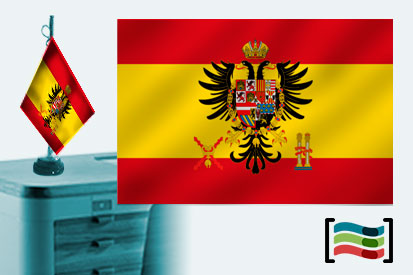 Bandera de España Carlos V sobremesa bordada